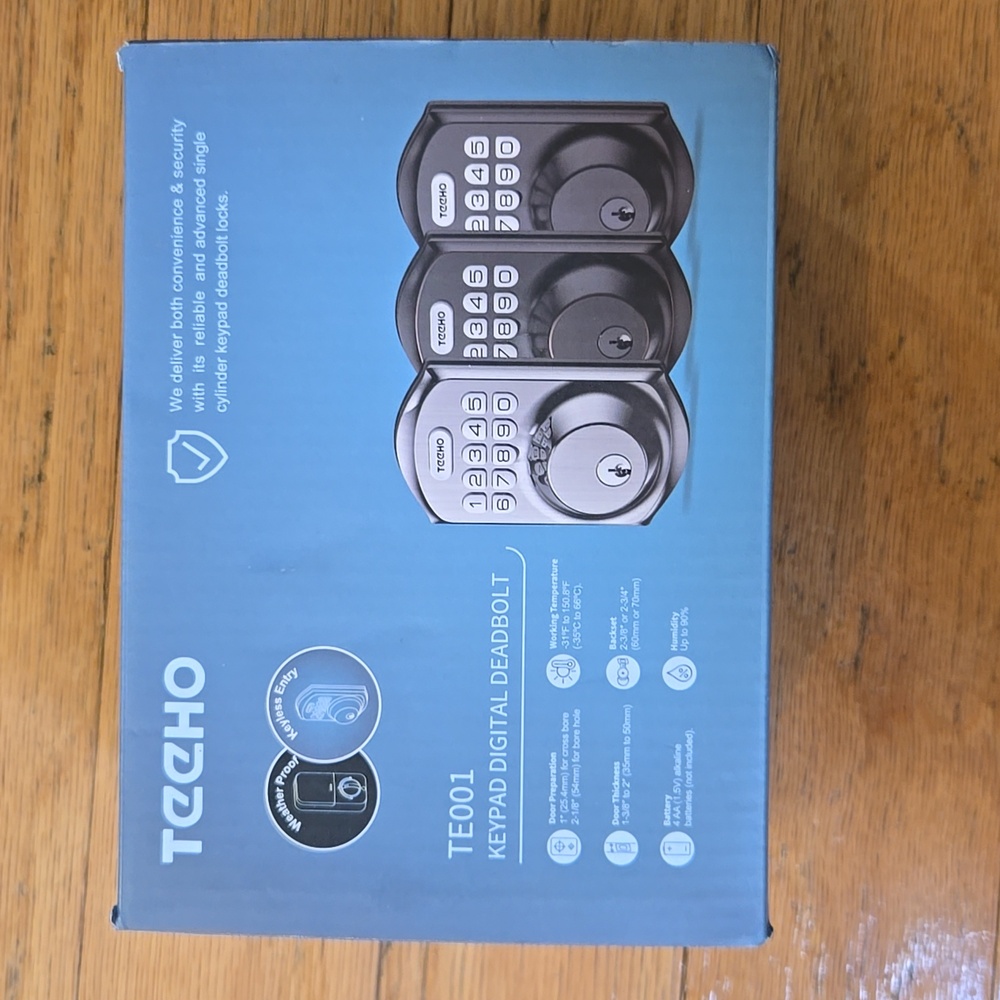 NIB TEEHO TE001 Keypad Digital Deadbolt Satin Nickel
